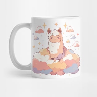 Happy Kawaii Llama Baby In The Night Sky Mug